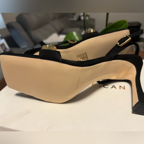 GOOD American Suede 3.5” Heels Black Size 9 NIB with Shoe Bag - Picture 5 of 6